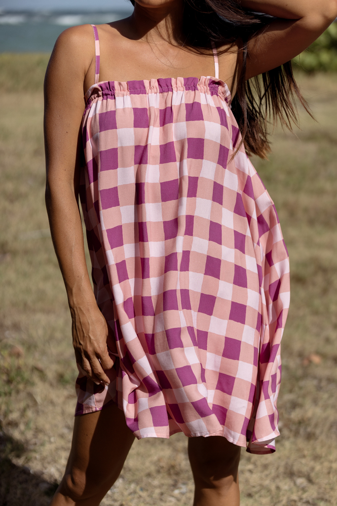 Hayden Dress // Burgundy Check