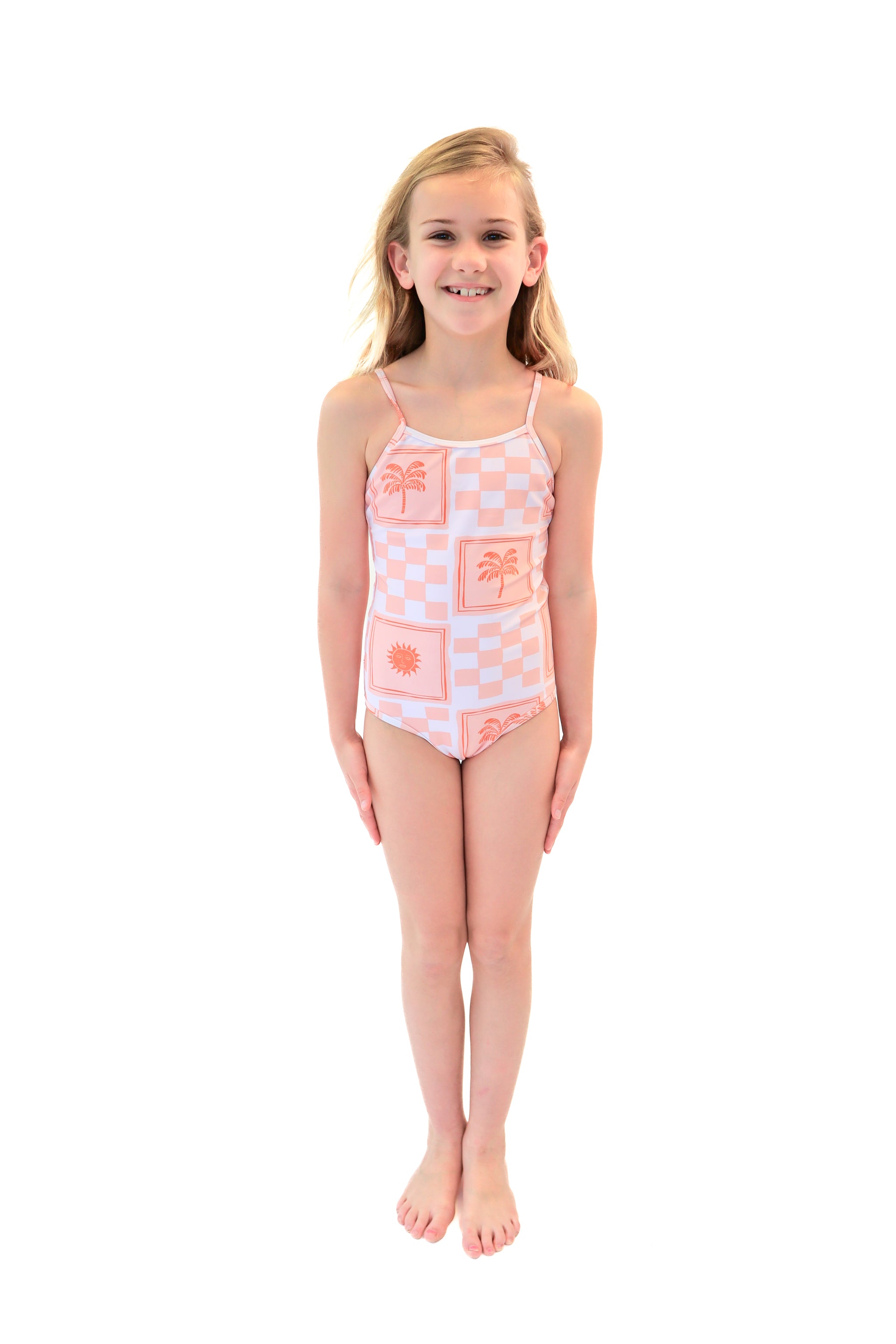 Nell One Piece (kids) // Tile Print – Citrine Swim