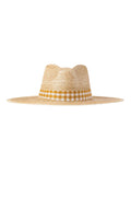 Lidia Mustard Gingham Palm Hat